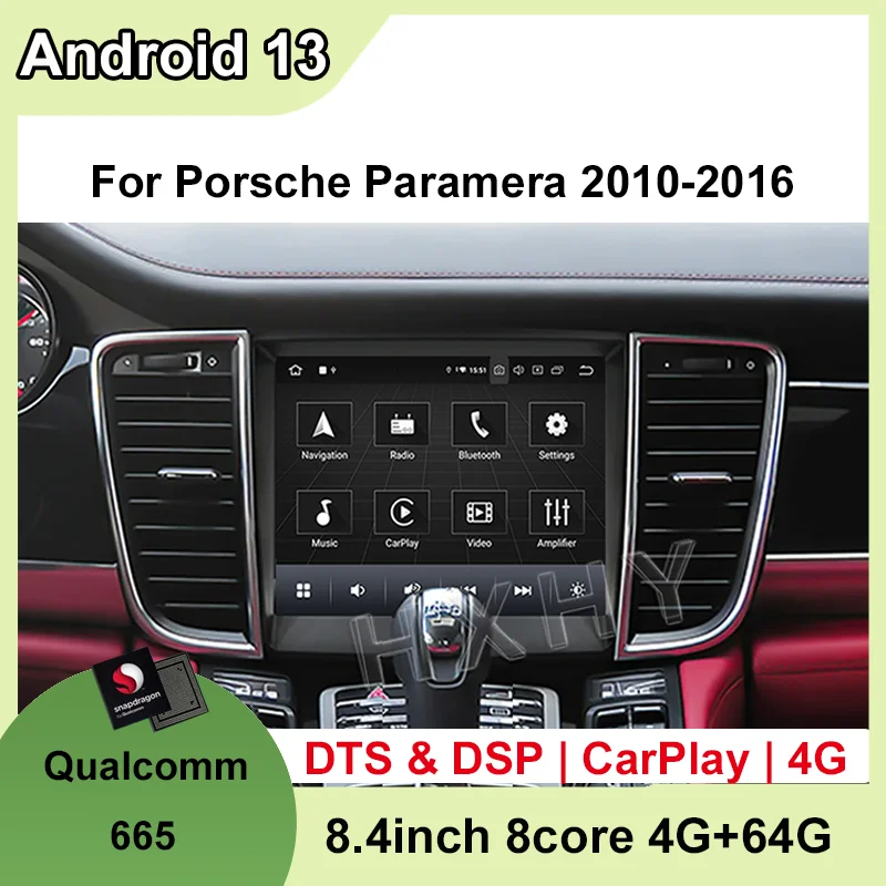 8.4inch Qualcomm Android 13 8Core 4+64G car radio BT GPS Car Multimedia Stereo DSP 360 Navigation For Porsche Panamera 2010-2016