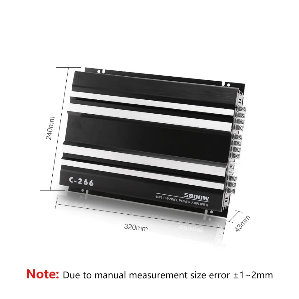 

Автомобильный аудиомодифицированный четырехполосный усилитель мощности C-266, автомобильный высокой мощности 5800 Вт,