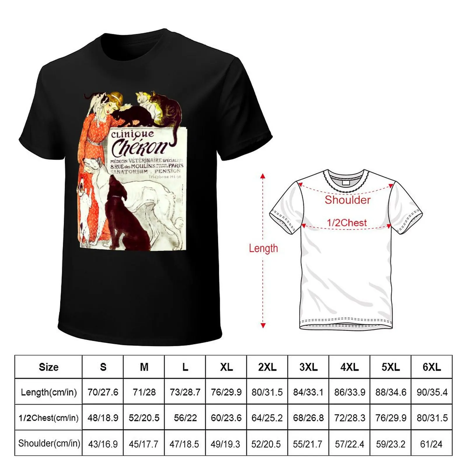 Clinique Cheron Vintage Dog and Cat Steinlen , cat dog veterinary vintage French advertising T-Shirt