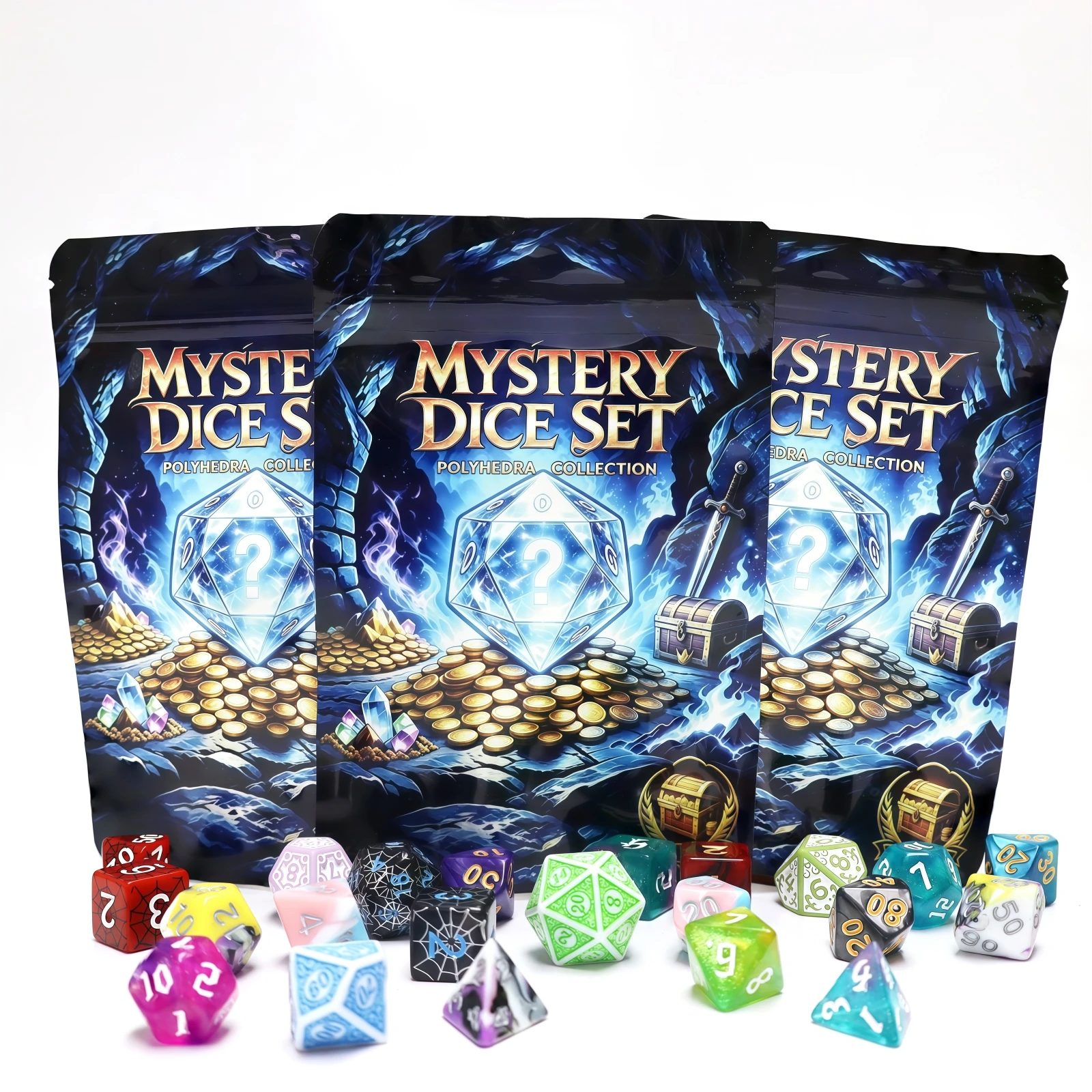 8 pièces/41 pièces, dés mystérieux DND, différents modèles, dés polyédriques pour jeux de société, idéal comme cadeau pour les joueurs de DND.