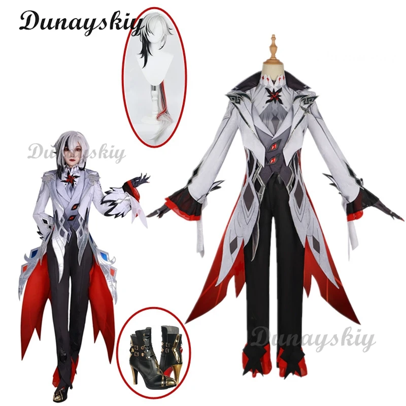 

Genshin Impact Arlecchino The Knave Cosplay Costume Full Set Wig Uniform Eleven Fatui Harbingers Outfit Halloween Carnival Party