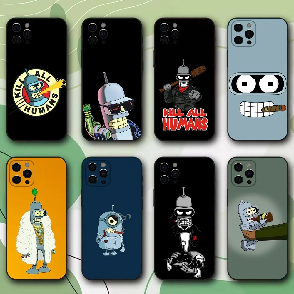 F-Futurama Anime B-Bender Phone Case For iPhone 16,15,14,13,12,11,Pro,X,XS,Max,XR,Plus,Mini Soft Black Cover