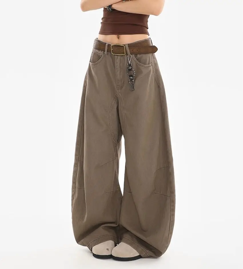 WCFCX STUDIO streetwear 여성용 뉴 빈티지 헐렁한 청바지 Y2K 하라주쿠 힙합 인기 고딕 하이 웨이스트 와이드 레그 팬츠