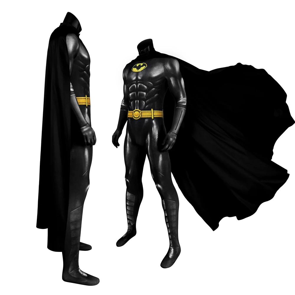 2023 Latest Bat Cosplay Bruce Wayne Costume Superhero Print Dresses and Cloaks New Zentai Halloween Carnival Adult Clothing