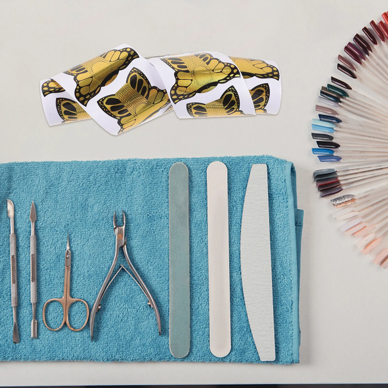 

Horseshoe Shaped Manicure Paper Holder Nail Forms Acrylic Stickers Phototherapy Tools Rectangle Tray Nail Extension Guide