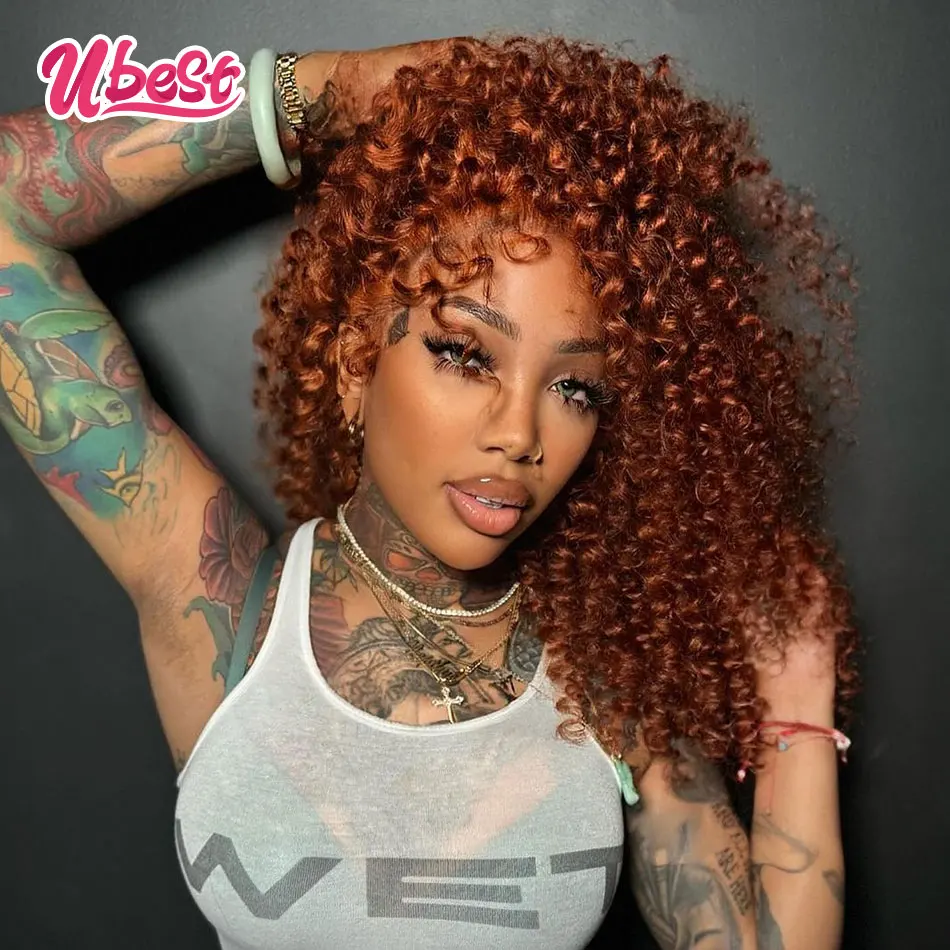 Ginger Brown Human Hair Water Wave Curly 13x4 13x6 Lace Front Wigs PrePlucked Brazilian  5X5 Lace Closure Wigs for Black Women