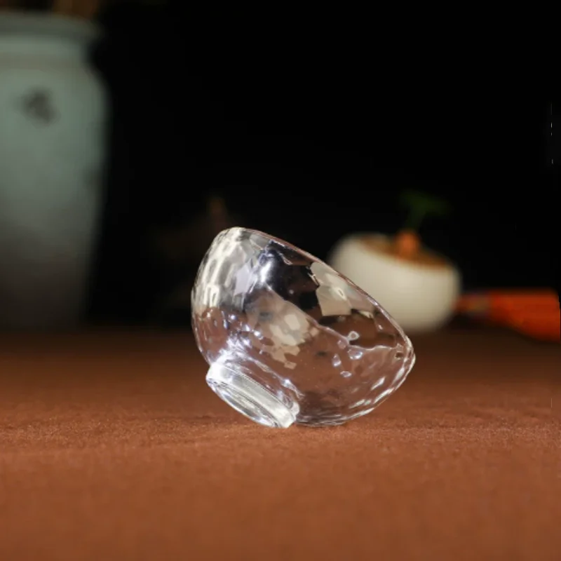 Tibetan Style Clear Crystal Water Offering Cup - Holy Water Bowl 5.8cm, Home Desktop Meditation Decor & Collectible Ornament