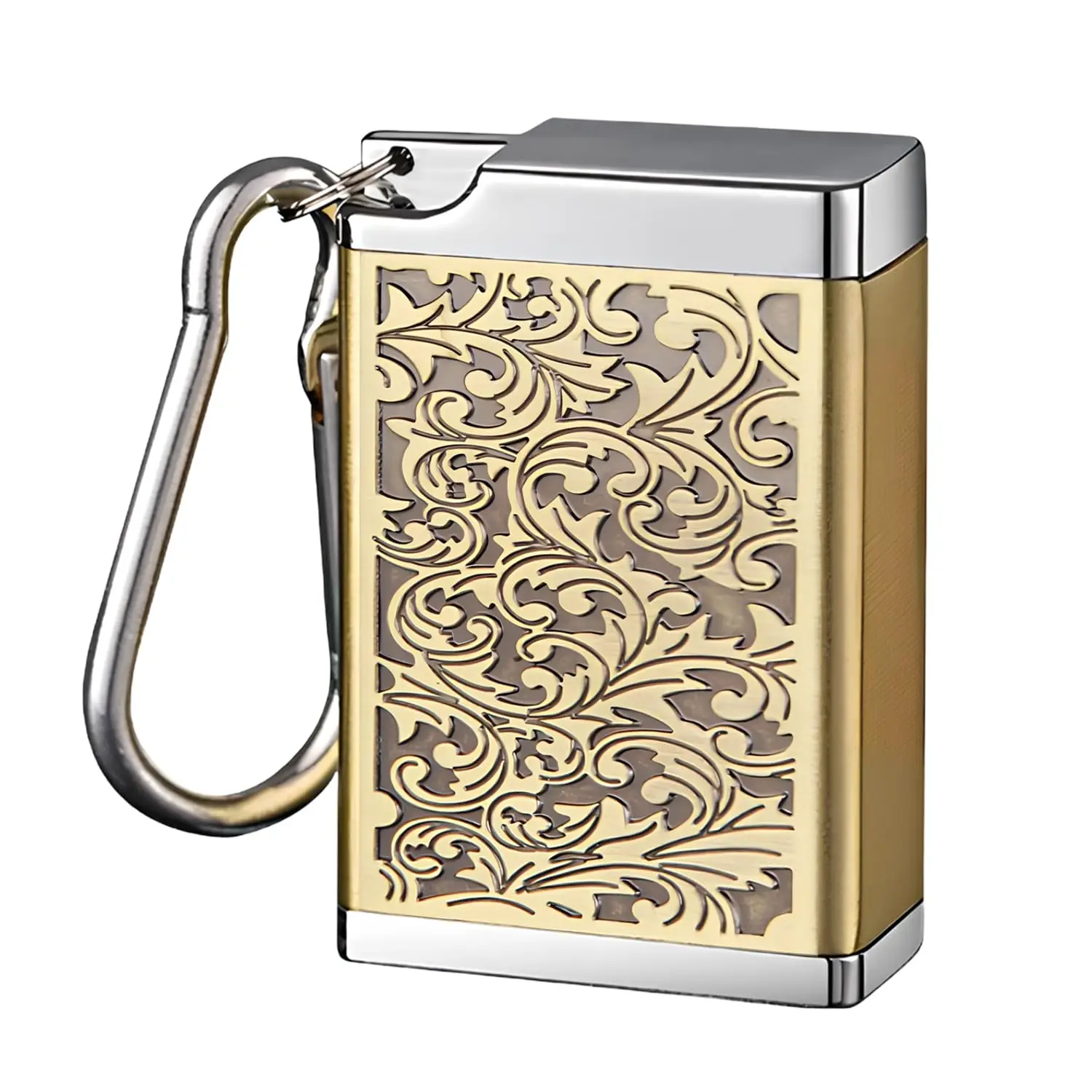 

Портативная металлическая пепельница — карманная коробка для сигарет с утолщенным цинковым сплавом, устойчивая к запаху, с брелоком, для путешествий/на открытом воздухе (удерживает 8 прикладов)