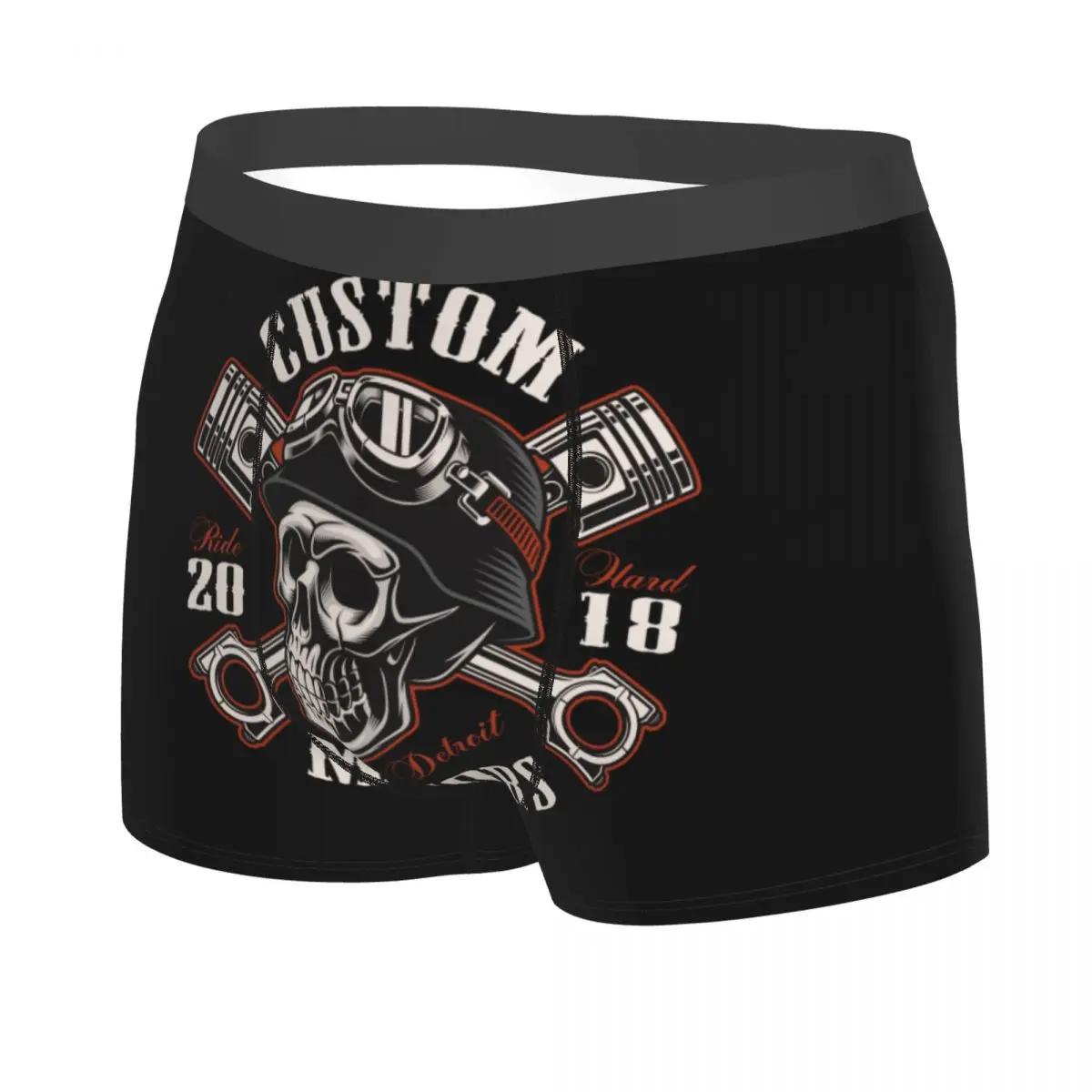 Biker Motorcycle Skull Rockabilly Boxer Shorts Men 3D Printed Male Soft Underwear Panties Briefs