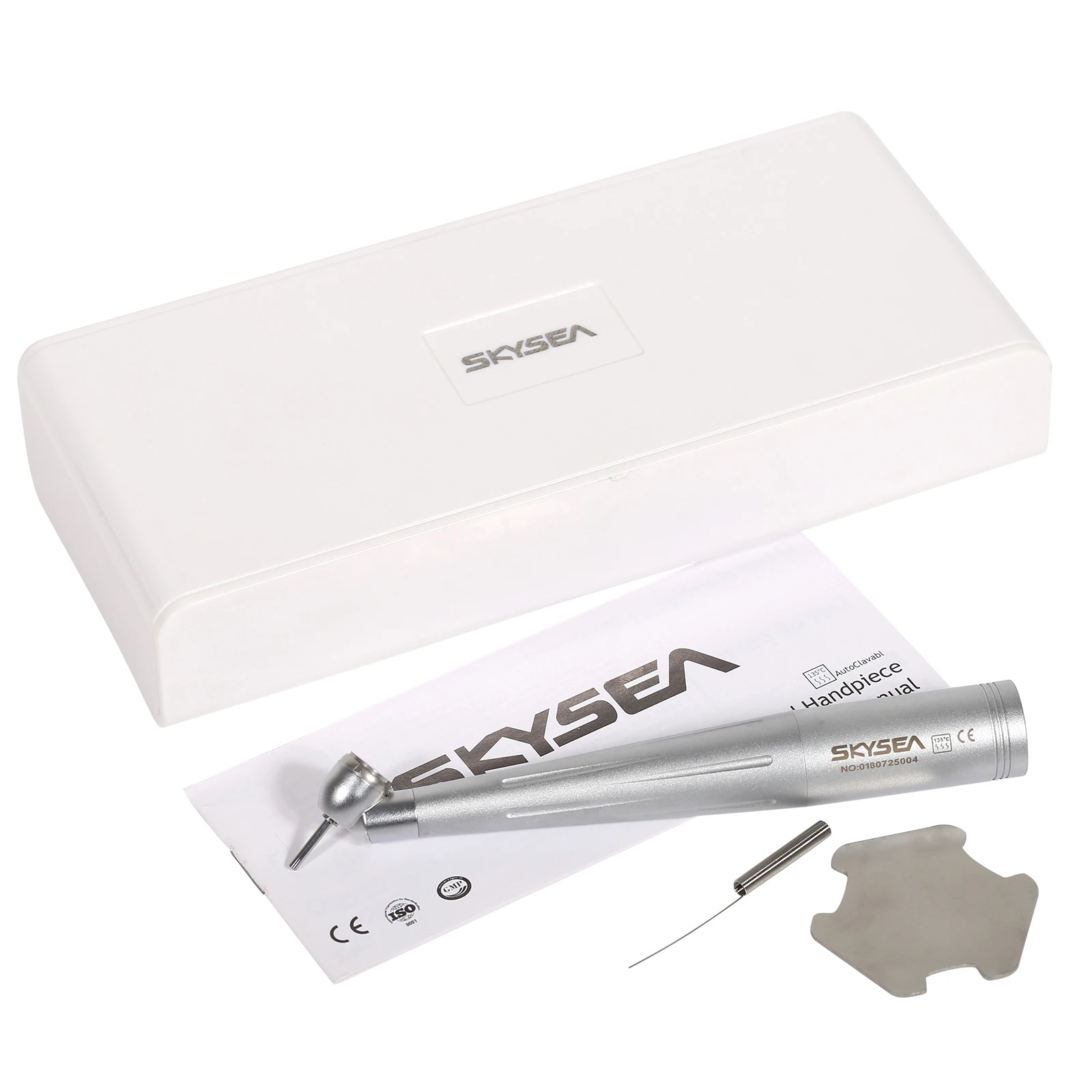 Dental High Speed Handpiece LED 45 Degree Mini Head 4 Water Spray Turbine Stainless Bearing push button for 4/6 Hole Coupler kid