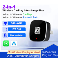2in1 Wired to Wireless CarPlay Wireless Android Auto Adapter AI Smart Box Car Intelligent Systems For Car With Wired CarPlay