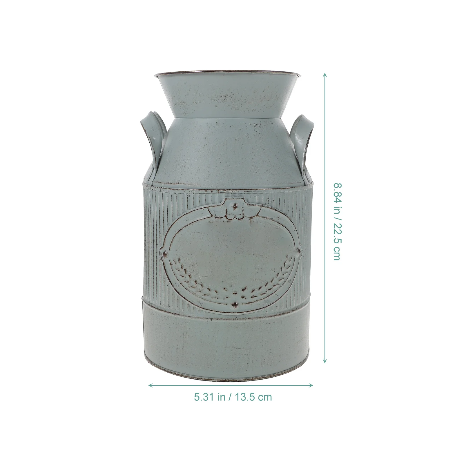 دلو زهور حديدي عتيق، وعاء زهور مزخرف للمزرعة الريفية للمنزل والمكتب والمركز، مزهرية زهور كلاسيكية للتجفف