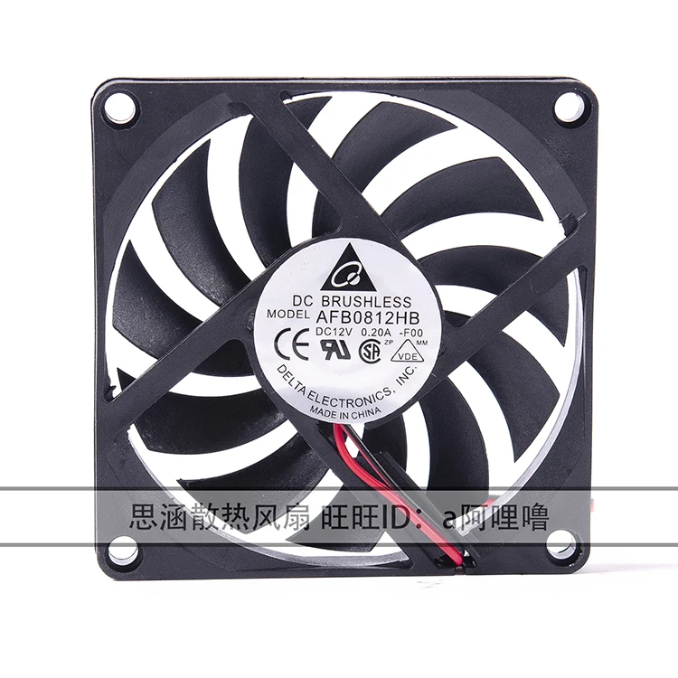 

Delta Electronics AFB0812HB DC 12V 0.20A 80x80x10mm 2-Wire Server Cooling Fan