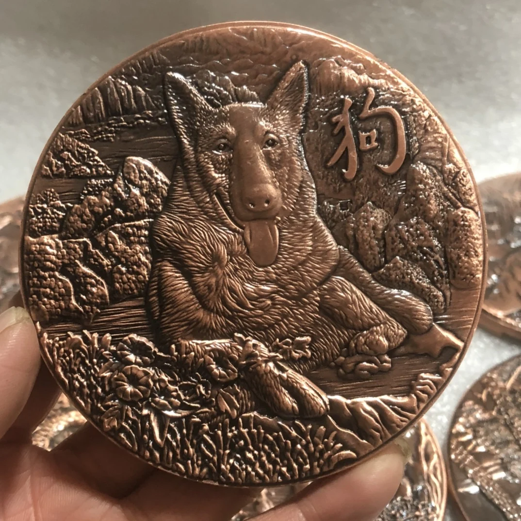 Vintage Bronze Chinese Zodiac Copper Medal Family Crafts Ornament Home Exquisite Decorations