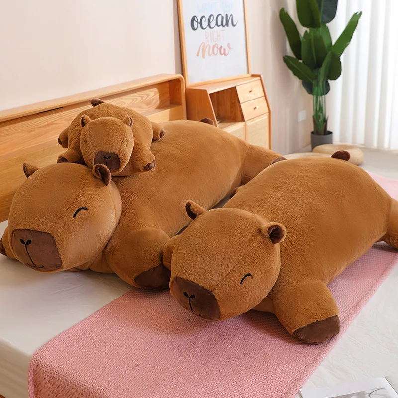 Coussin en Peluche de Grande Taille Capybara, Polymères de Sol, Décor de Canapé, Dessin Animé, pour Bébé, Cadeaux d'Anniversaire et de Noël