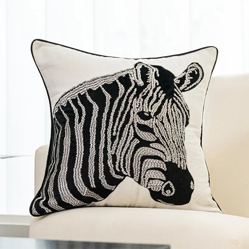 

Cushion Cover Embroidered Pillowcase Sofa Backrest Office Cushion Car Cushion Pillowcase Decorative Pillows Home Decor 45*45cm