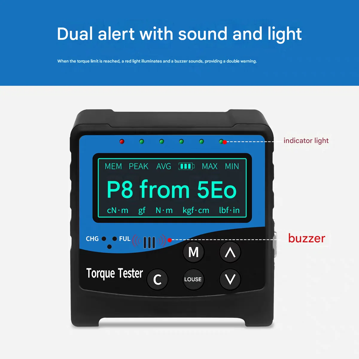 NEWJIELI 0.5-2200N.m Torque Wrench Calibration Machine 1% Digital Tester 2000 Data Storage Portable Calibrator 1 Year Warranty