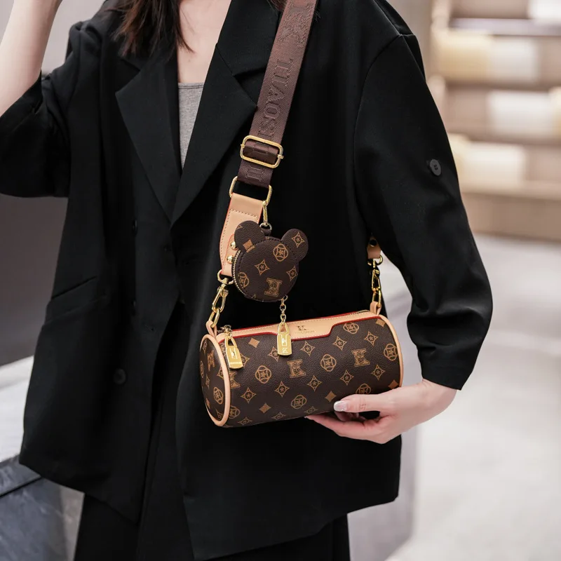 

Модная женская сумка с широким плечевым ремнем, винтажная сумка-подушка с принтом, дорожная сумка-тоут, уникальная дизайнерская сумка через плечо