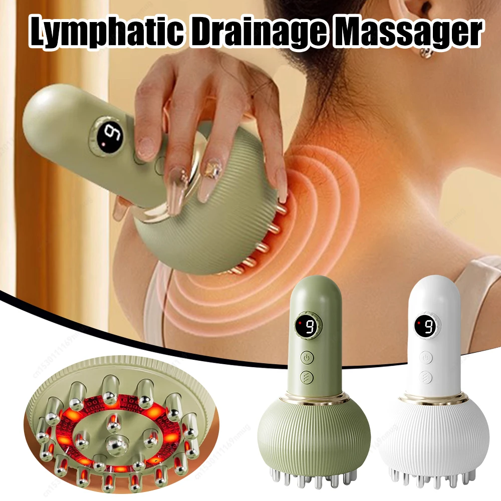 

Rechargeable Lymphatic Drainage Massager Cellulite Massage Tool Cordless Deep Tissue Massager for Back Neck Shoulder Leg