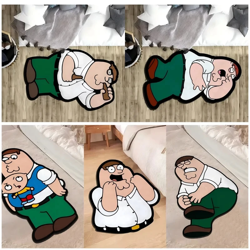 

VIKAMA Cute Cartoon Design Plush Carpet, Non-slip Noise Reducing Mat For Entrance Hallway Bathroom Home Decoration