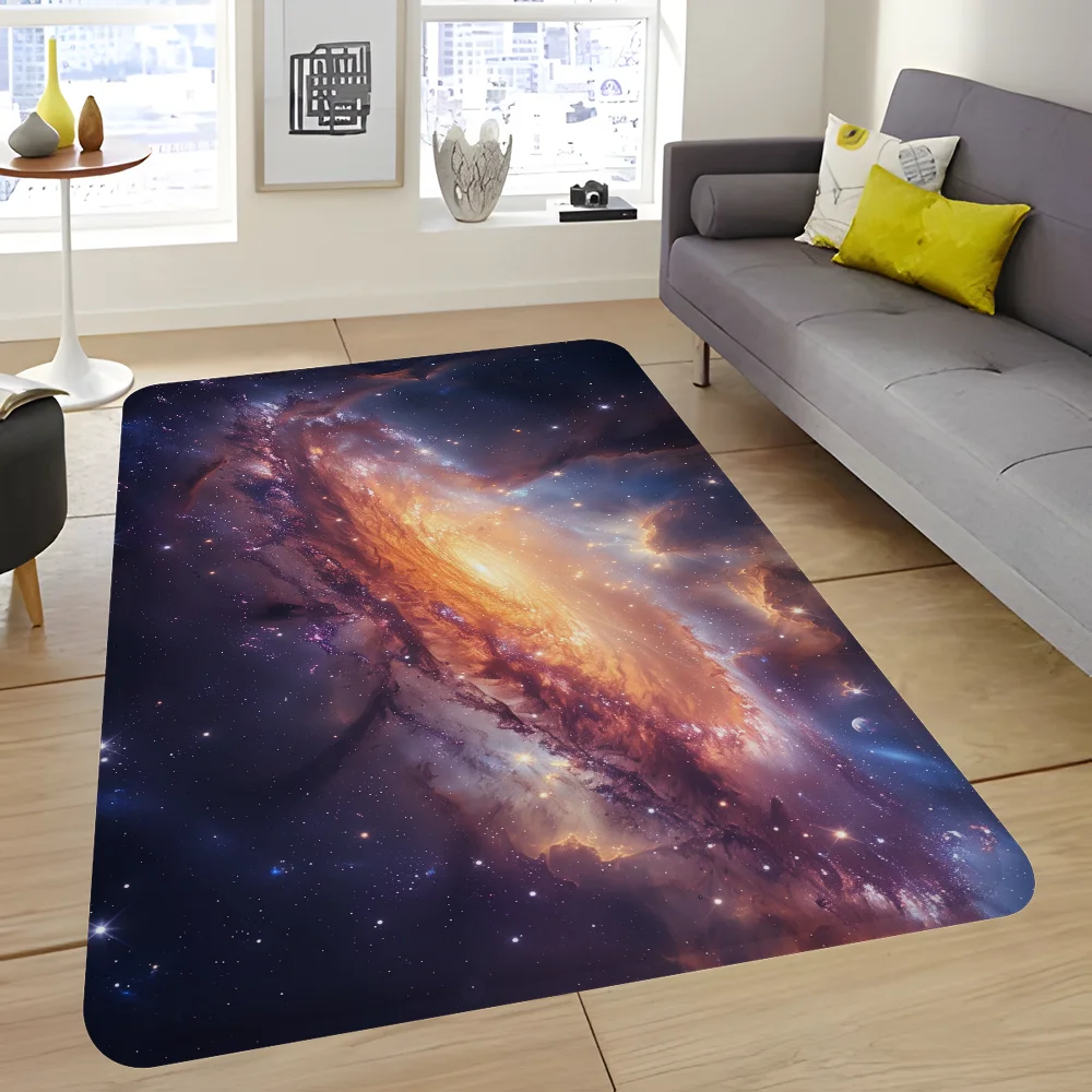 Galaxy Universe Space Bathroom Mat Anti-slip Absorb Water Long Strip Cushion Bedroon Mat Welcome Doormat