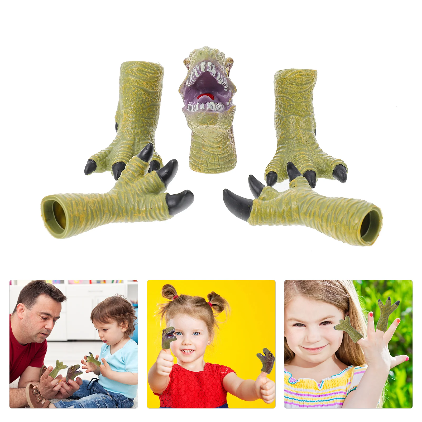 ชุดหุ่นมือไดโนเสาร์ 1 ชุด ถุงมือกรงเล็บสมจริง ของเล่นสวมบทบาท ของเล่นแสดงโชว์สำหรับเด็ก ของเล่นปาร์ตี้