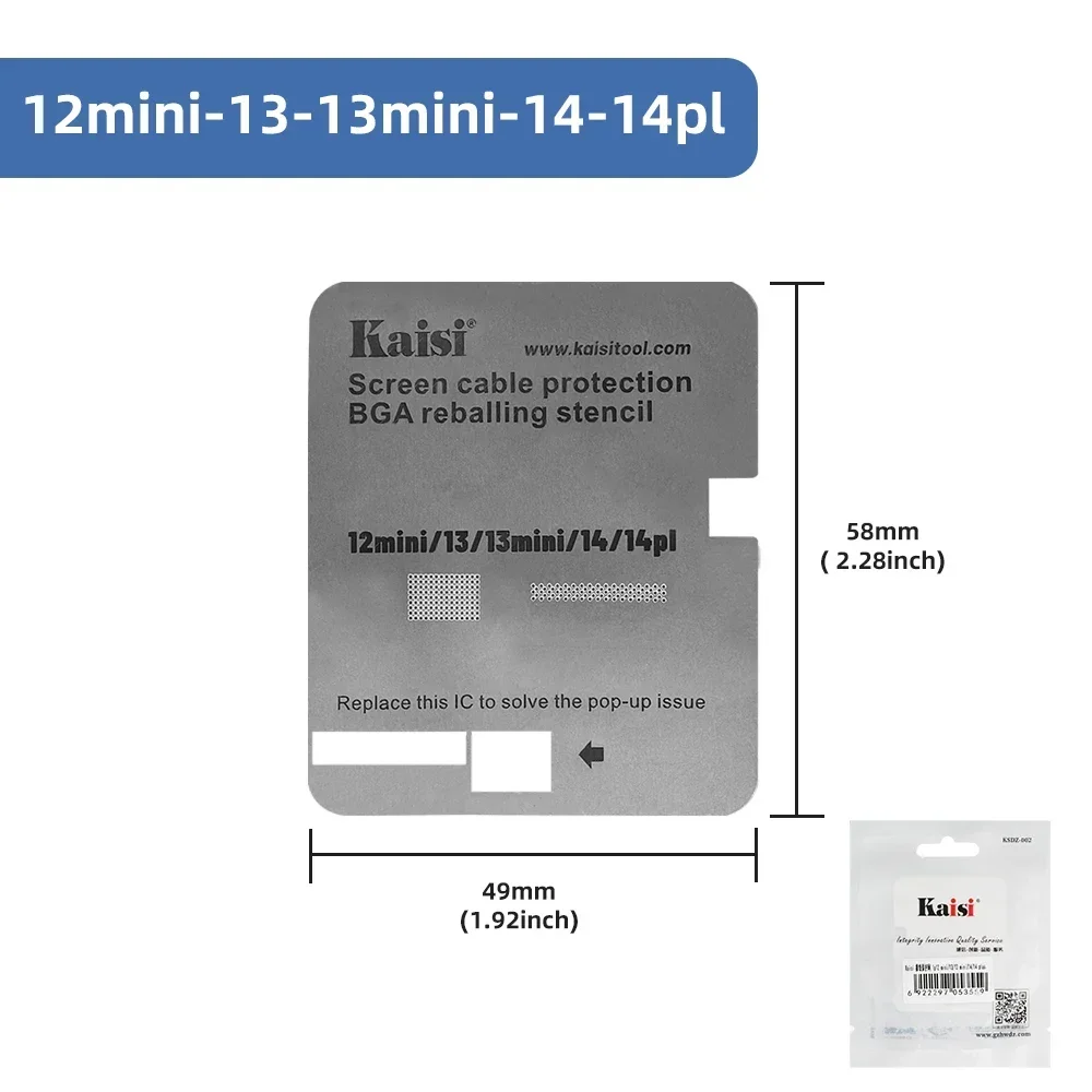 Kaisi LCD Screen Cable IC BGA Reballing Stencil Kit Tin For iPhone 15 14 13 12 11 Series Comprehensive Tin Planting Steel Net