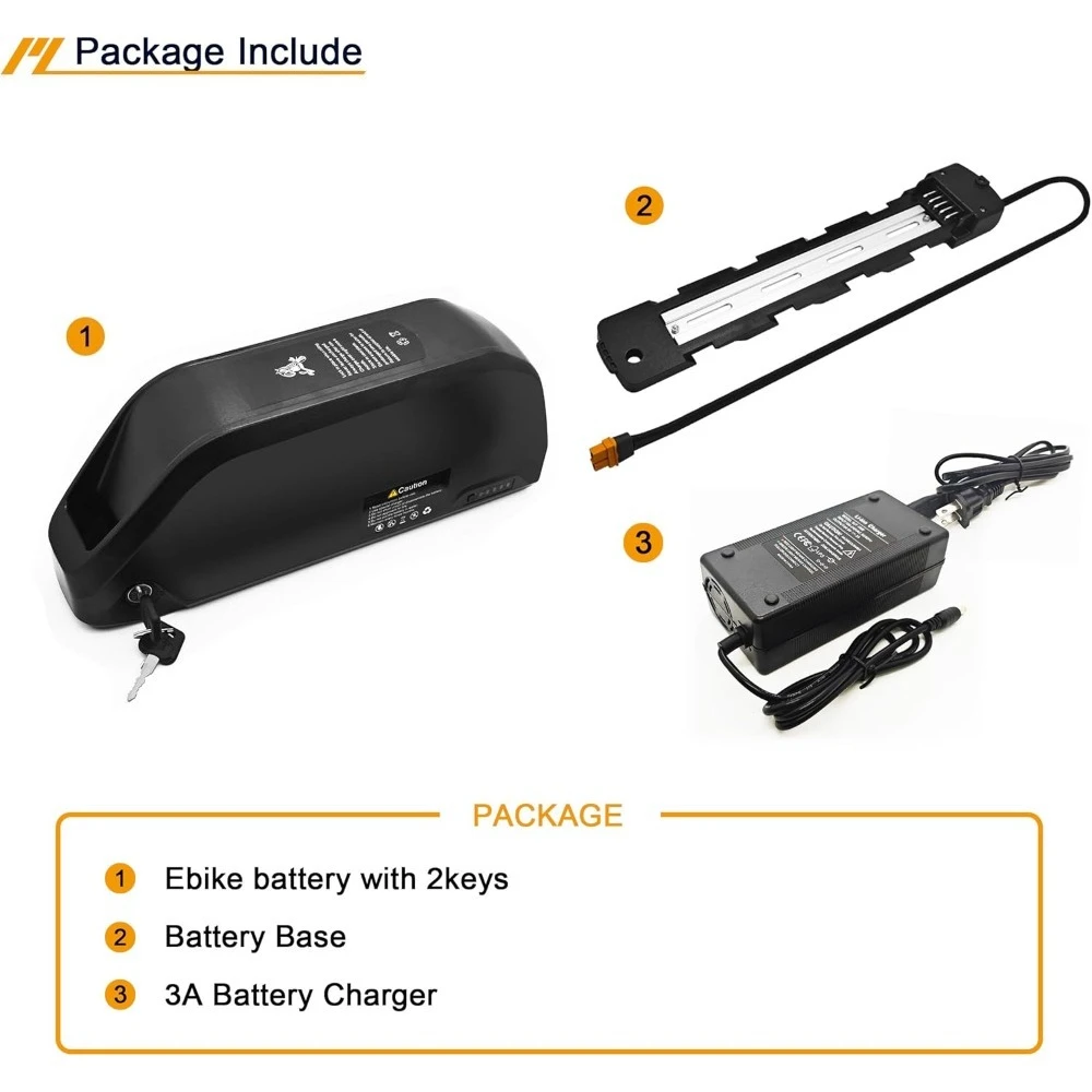 بطارية ليثيوم للدراجة الكهربائية 23AH، بطارية دراجة كهربائية قابلة للإزالة مع شاحن 3A، حزمة بطارية دراجة كهربائية 48 فولت مع مقاومة للماء