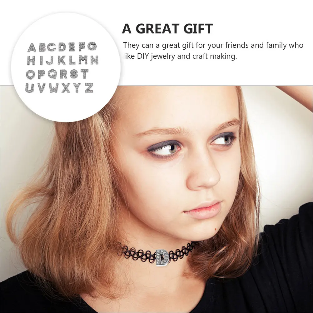 

26Pcs Alphabet Hand Chain Components DIY Letter Pendants for Jewelry Making Craft Supplies Decorative Charms Accessories