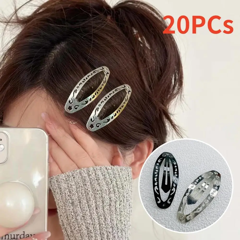 

Винтажные заколки для волос с полыми цветами Y2K, геометрические овальные заколки-заколки, металлические BB-зажимы в стиле панк, головные уборы «сделай сам», корейские аксессуары для волос