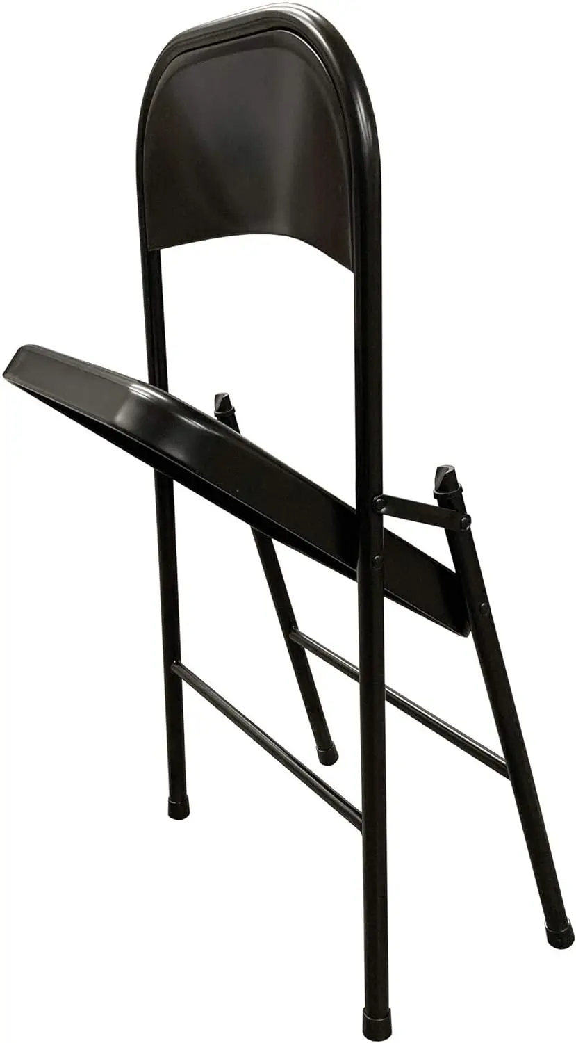 Silla plegable de plástico para interiores y exteriores, silla plegable de acero y Metal para fiestas, color negro, paquete de 4, EE. UU.