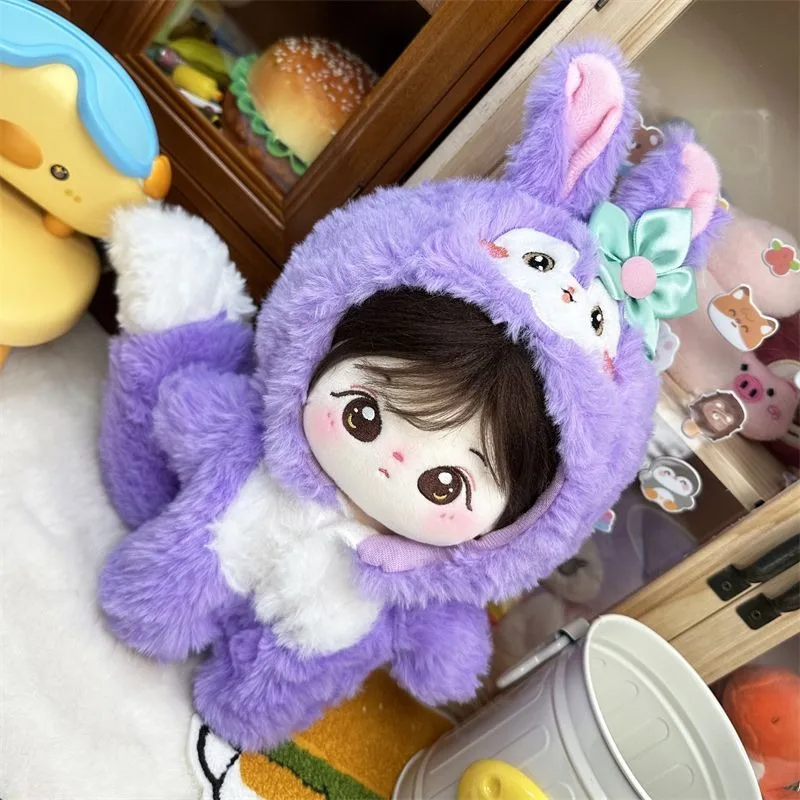 Pakaian Romper boneka mantel bulu Mini Aksesori mainan lucu pakaian boneka idola pakaian baju bulu kucing hewan 20cm pakaian boneka/Cot