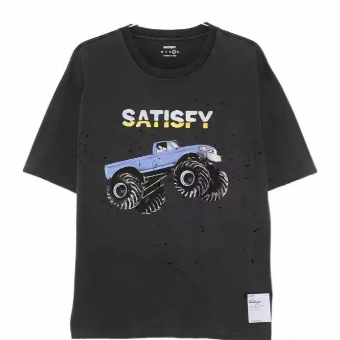 

Satisfy 26ss off Road Car Printed Short Sleeve T-Shirt Cotton Breathable round Neck Skin-friendly Men's Casual Tee