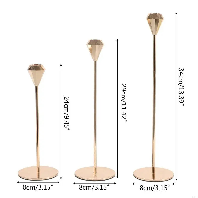 KX4B Metal Holders 3pcs/مجموعة شمعة زخرفية ديكور زفاف بسيط