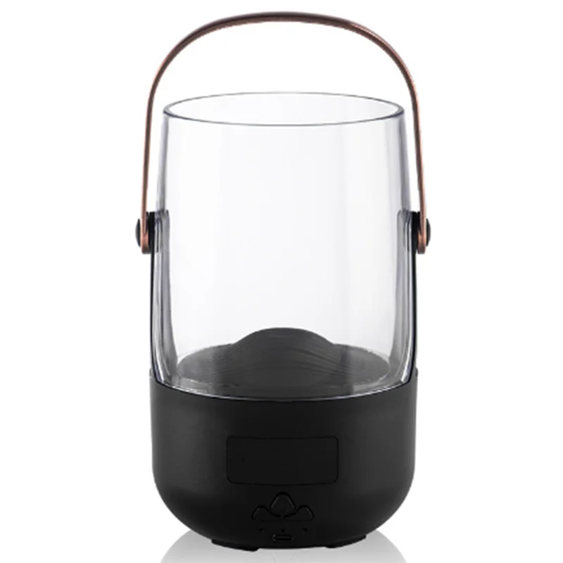 

Compact LED Flame Humidifier With Essential Oil Diffuser - Auto-Off Timer, USB Powered And Color-Changing Lights