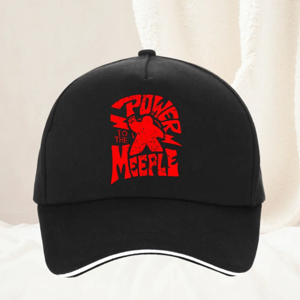 Funny Board Game Power To The Meeple Baseball Cap Y2K Hip Hop Hat Summer Breathe Casual Unisex Women Men Adjustable Cap