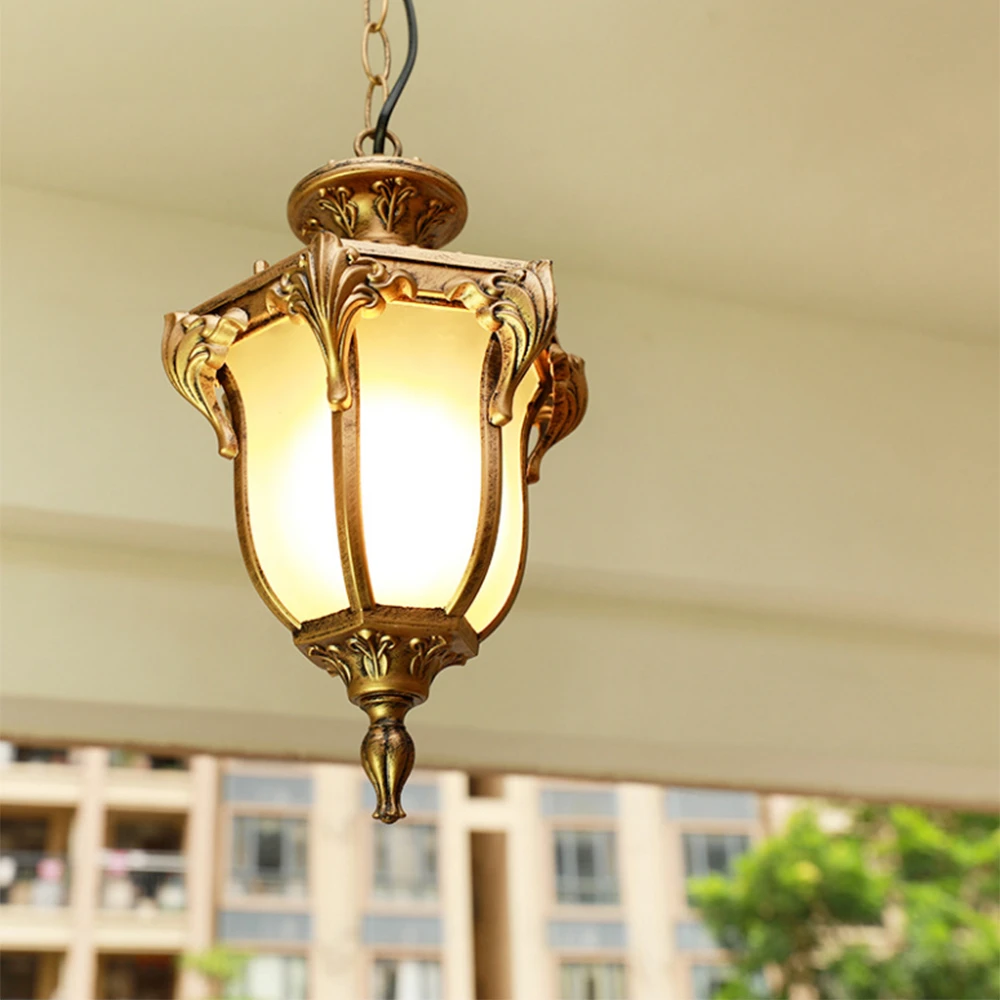 

Vintage Outdoor Pendant Lamp Antique Ceiling Light Retro Chandelier for Yard Garden Balcony Patio Landscape Hanging Lamps