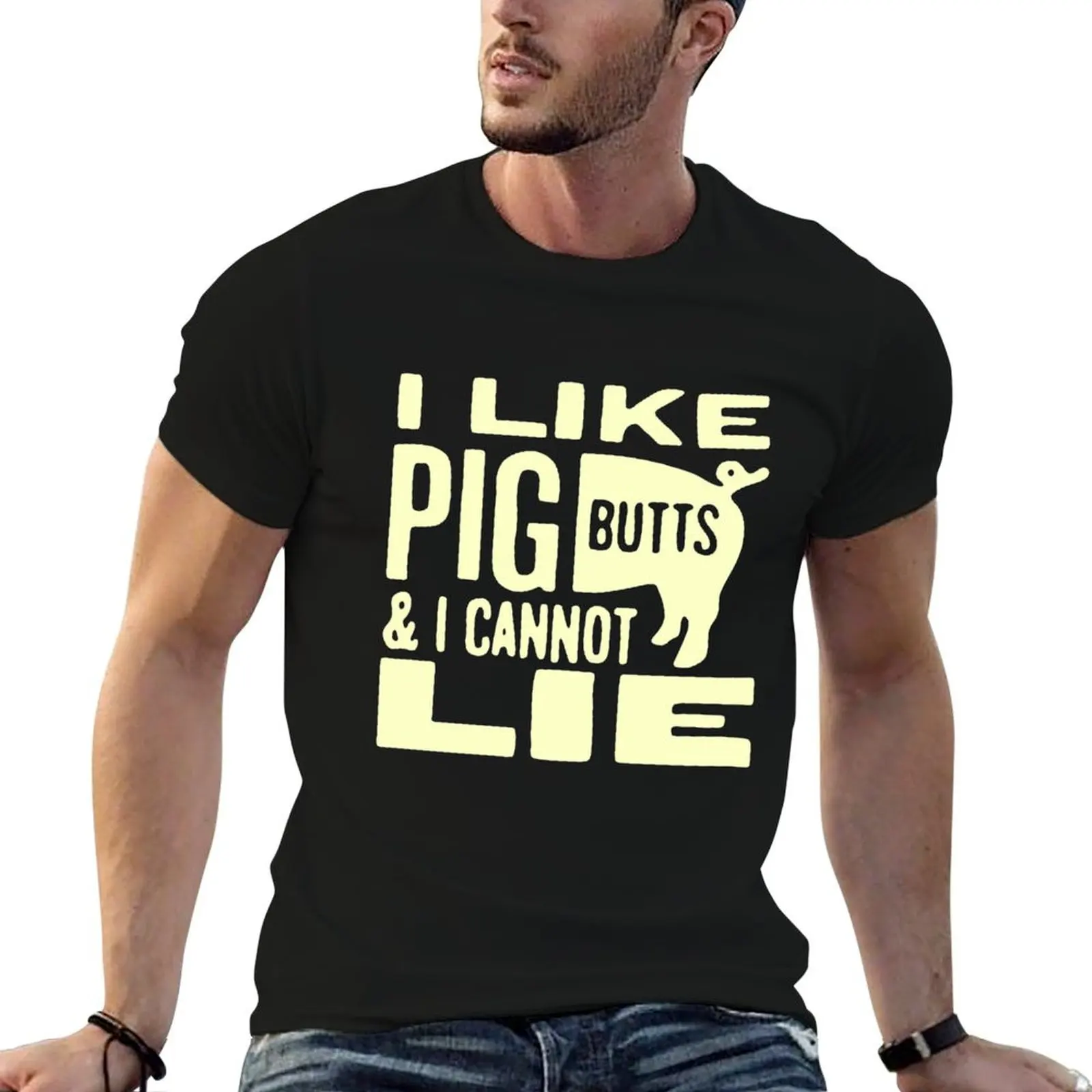

I Like Pig Butts And I Cannot Lie T-Shirt men t shirt cotton 100% t shirts for man graphic vintage T-Shirt