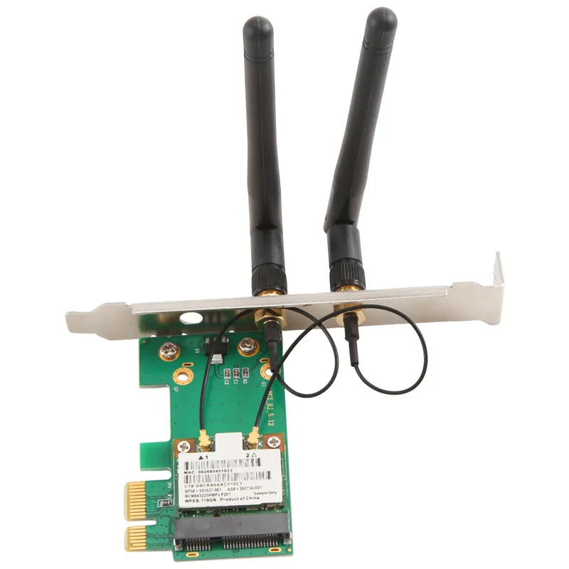 AEF7-PCI-E Wifi Adapter 300M BCM94325 Wifi Card For Macos 2.4G Single Band 802.11Ac WLAN Plug And Play 24BB