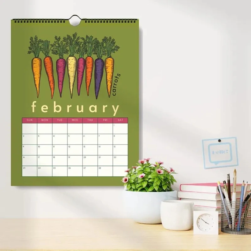 2025 Calendar Seasonal Produce Fruits And Vegetables Calenda Wall Calendar Home Decor