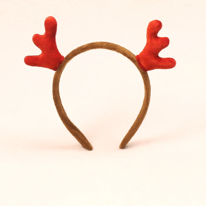 1pcsWomen's Christmas Hairband with Red Brown Deer Antlers Creative High Hairline Party Costume Accessory for Festive Gatherings