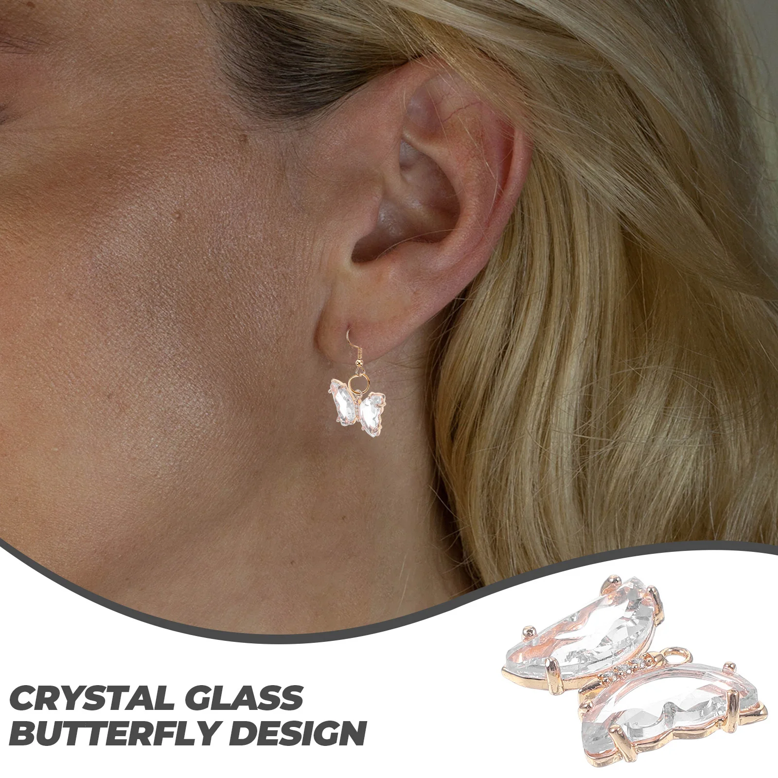 

10 шт. нежные хрустальные подвески-бабочки, безопасный материал из сплава для самостоятельного изготовления ювелирных изделий, подвески-бабочки, уникальные бусины