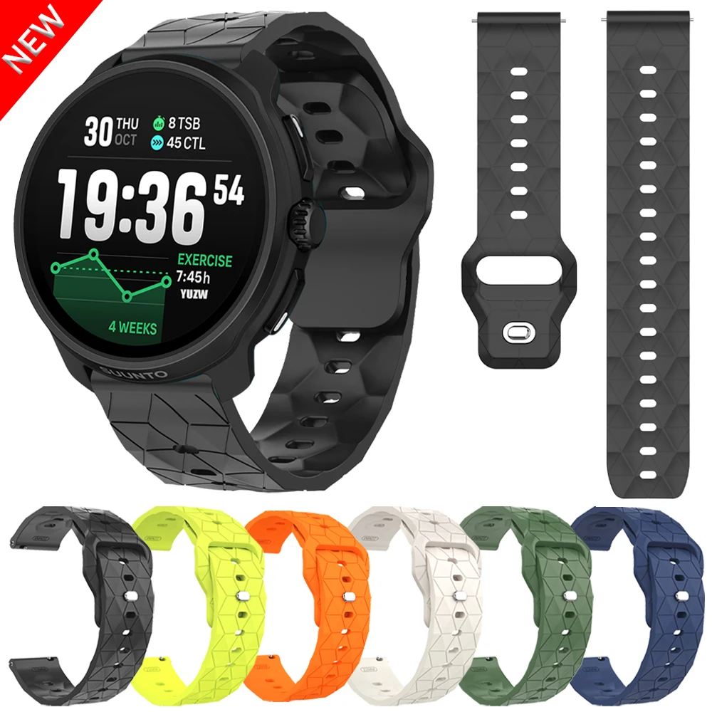 22 mm Uhrenarmband für Suunto Race 2 S vertical Run Ocean Bands Sport-Silikon-Ersatzarmband für Suunto 9 Peak Pro/5 Peak