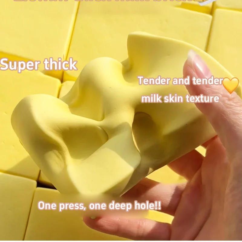 Slow Rebound Extra Thick Milk Brick Stress Ball Soft Squeeze Toy Kneading Pleasure Crystal Soil Fidget for Office Relieve Stress