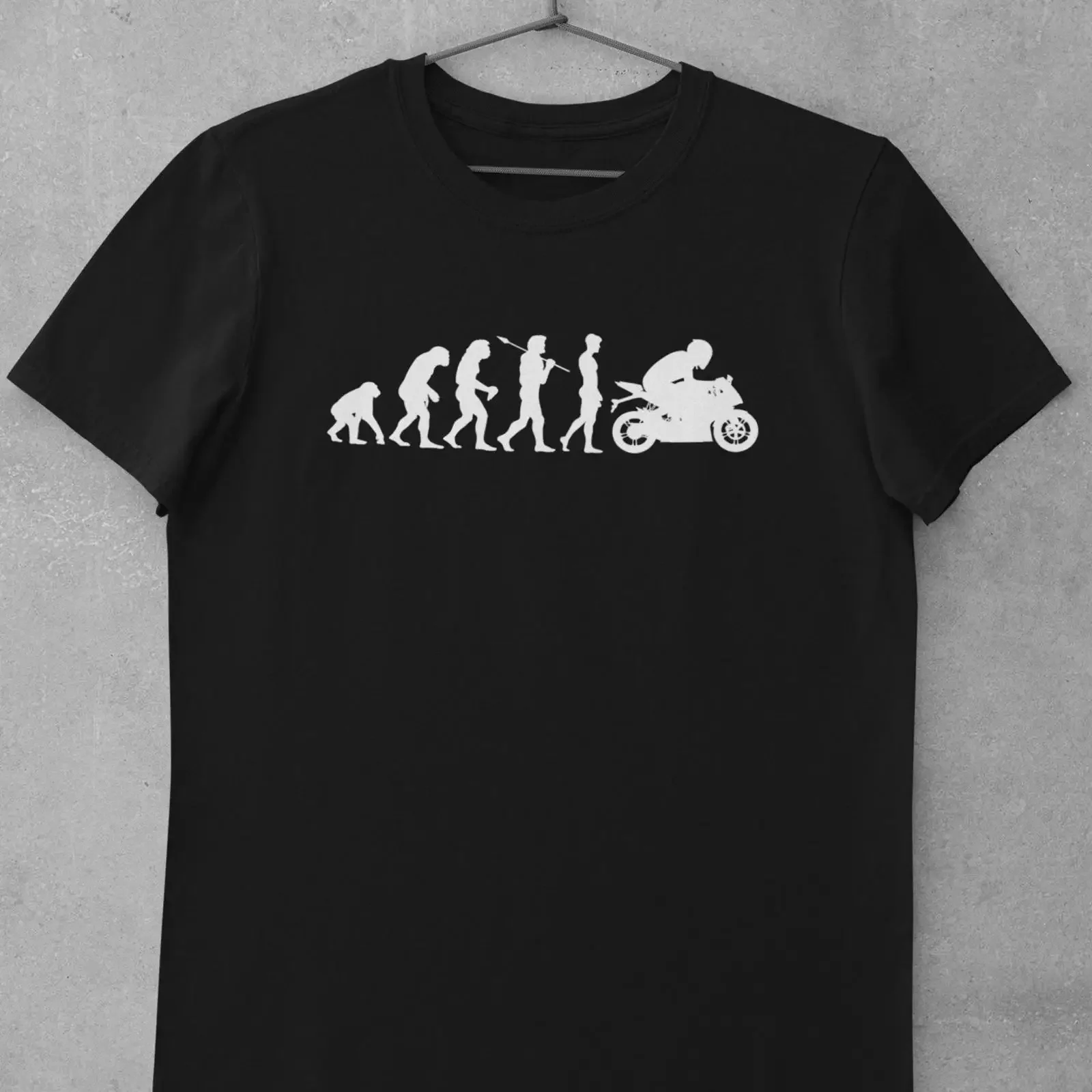 T-shirt unisexe délavé vintage « Evolution to Biker Primate Badass Motorcycle Rider » pour le quotidien, décontracté, extensible et doux