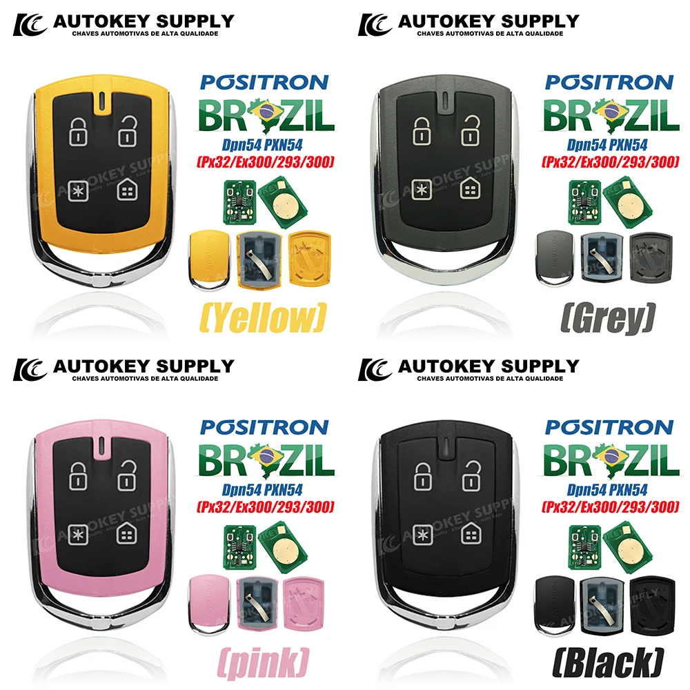 For Brazil Positron DPN54 PXN54 Remote Key  Alarm System, Double Program  PX32/EX300 293/300 Complete Colorful Autokeysupply