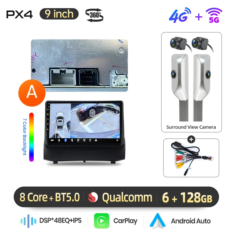 AWESAFE Draadloze CarPlay Android Auto Radio voor Ford Fiesta Mk 6 2009 2010 2011-2013 Plug & Play FM BT RDS DSP 4G GPS Multimedia
