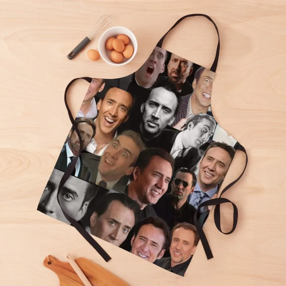 nicolas cage colllage Apron Woman Kitchens Things For Kitchen Custom men Apron