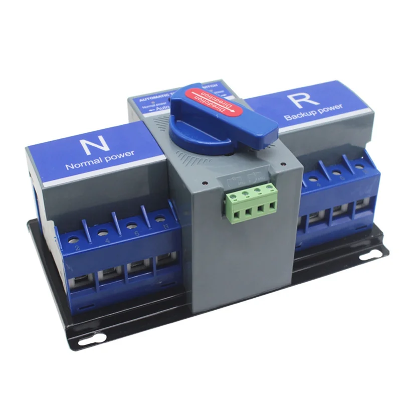 Interruptor de transferência automática ac57 63a 4p interruptor de transferência de energia dupla automática com proteção de travamento eletromecânico 220v replac