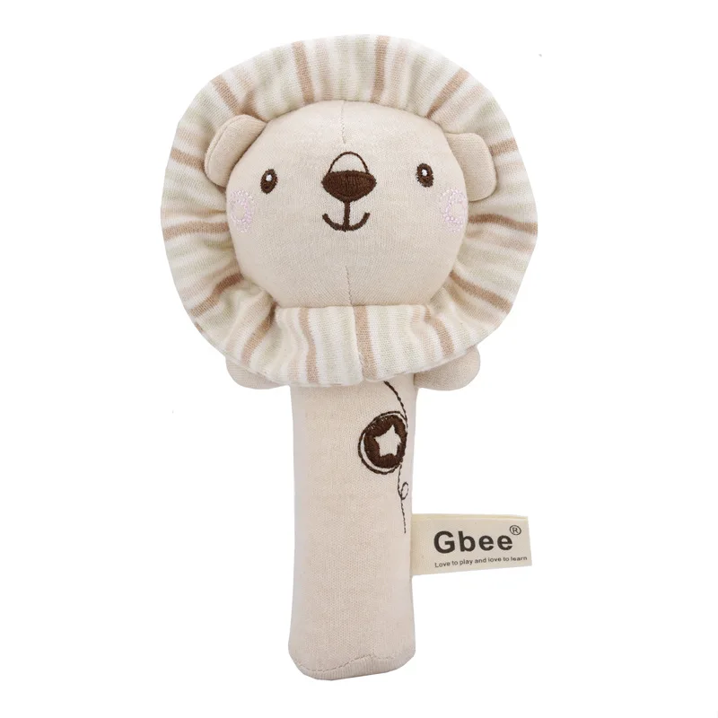 Organic cotton baby hand crank, newborn soothing doll, 0-1 year old baby toy hand bell